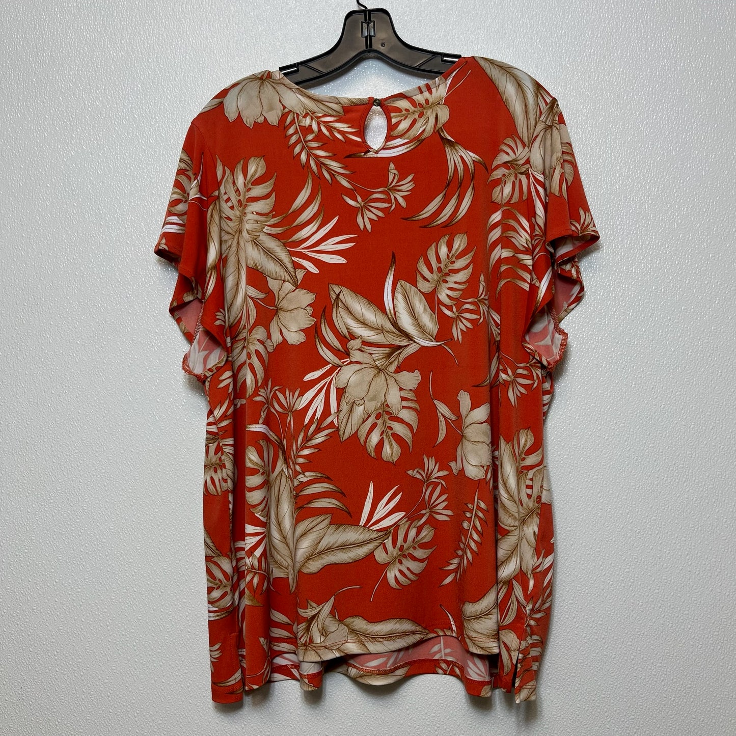 Terracotta Top Short Sleeve Liz Claiborne O, Size 1x