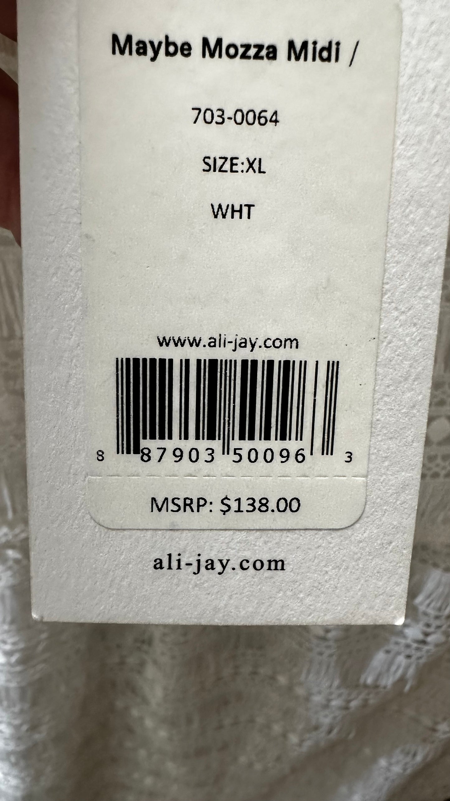 White Dress Casual Midi Ali And Jay, Size Xl