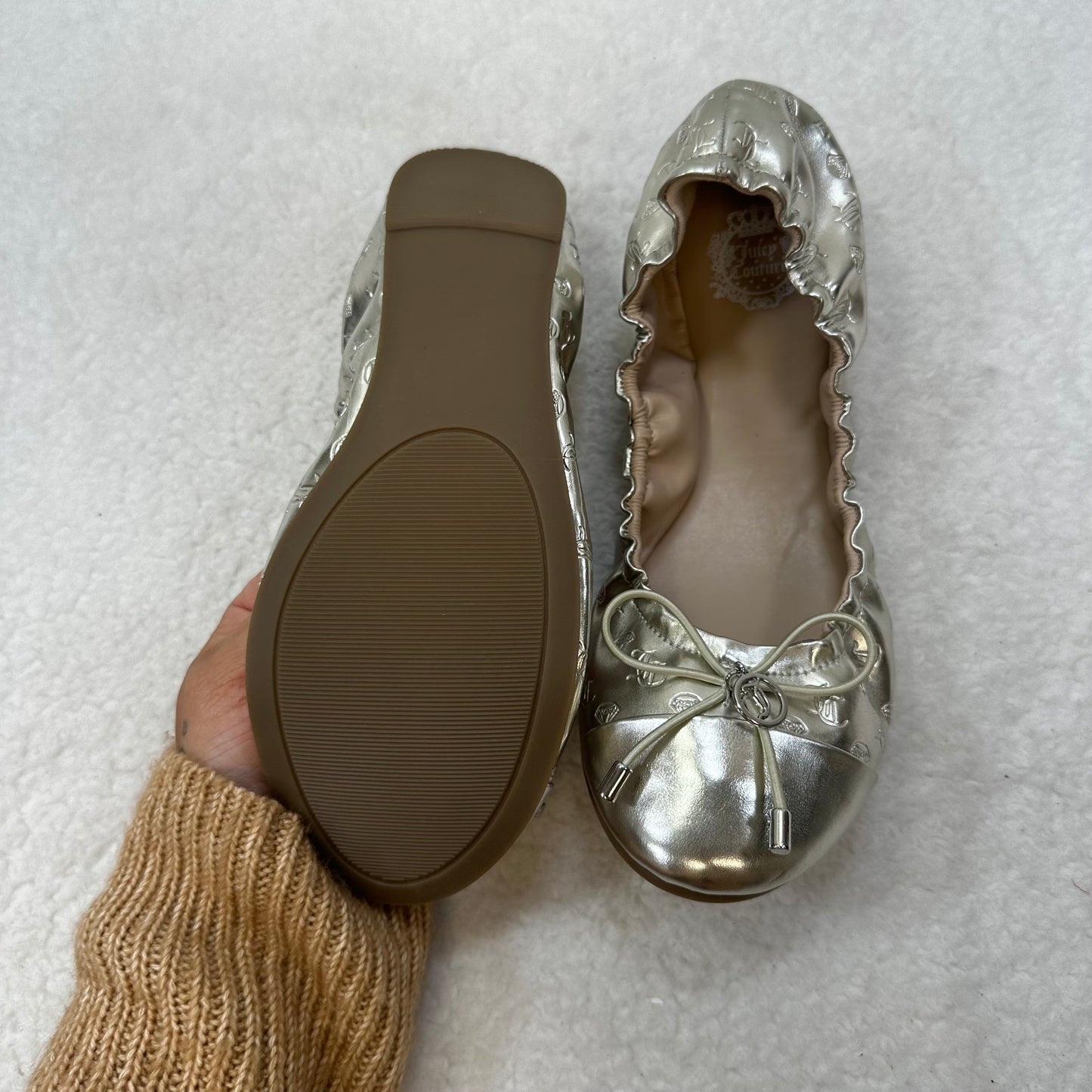 Metallic Shoes Flats Ballet Juicy Couture, Size 9