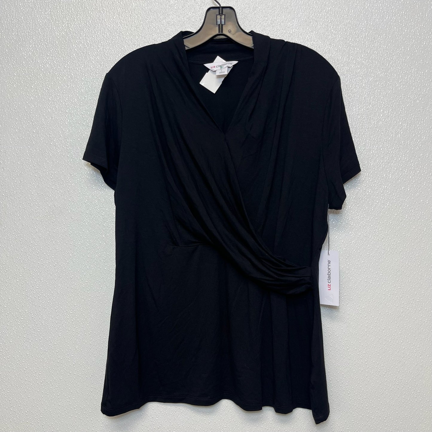 Black Top Short Sleeve Liz Claiborne O, Size L