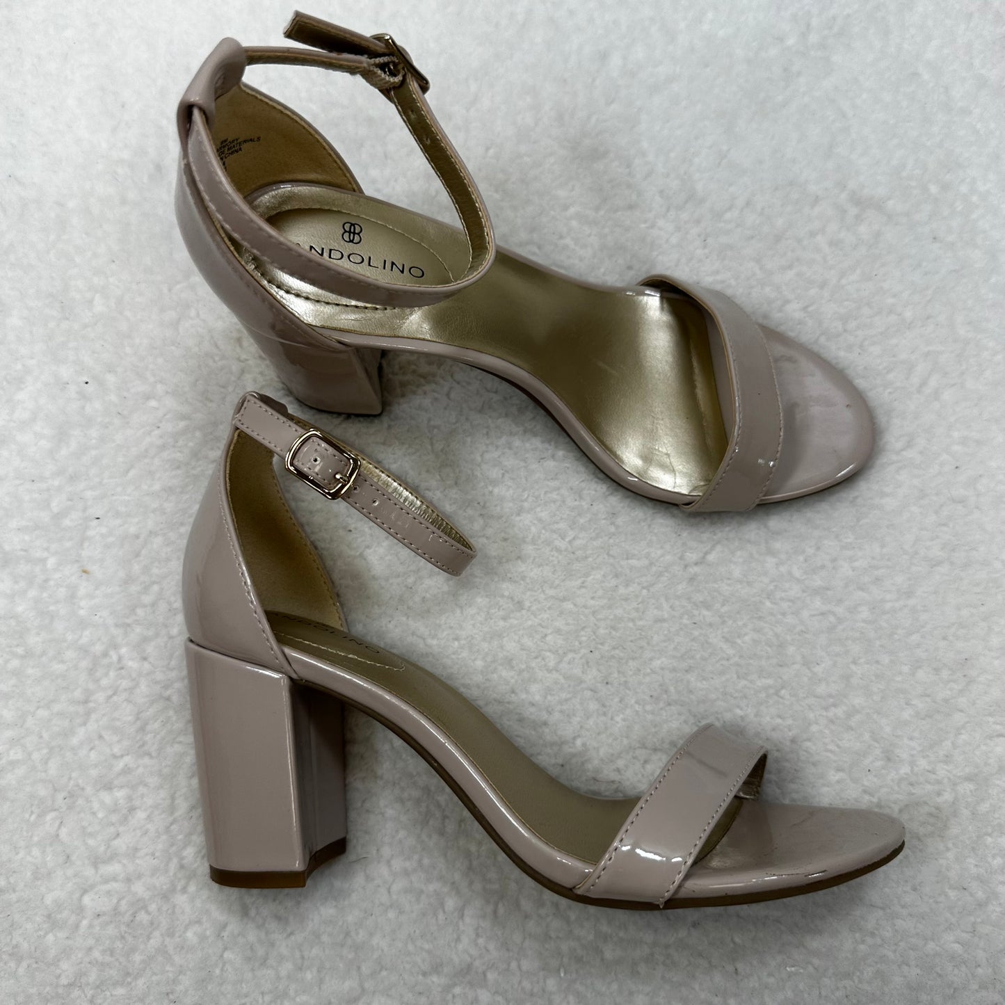 Nude Sandals Heels Block Bandolino, Size 6.5