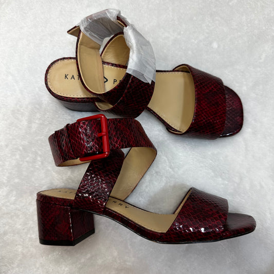 Maroon Sandals Heels Block Katy Perry, Size 6