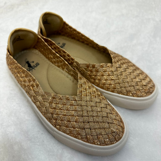 Gold Shoes Flats Loafer Oxford Corkys, Size 6