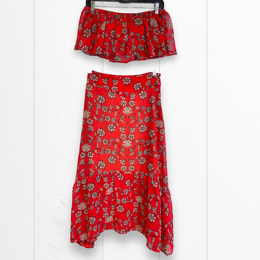 Red Skirt Set 2pc Cme, Size S