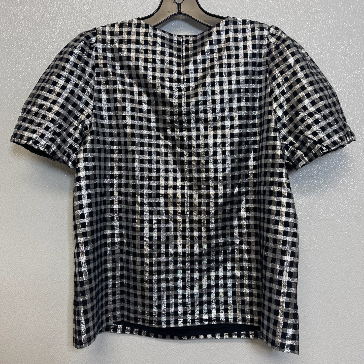 Checked Top Short Sleeve J Crew O, Size M