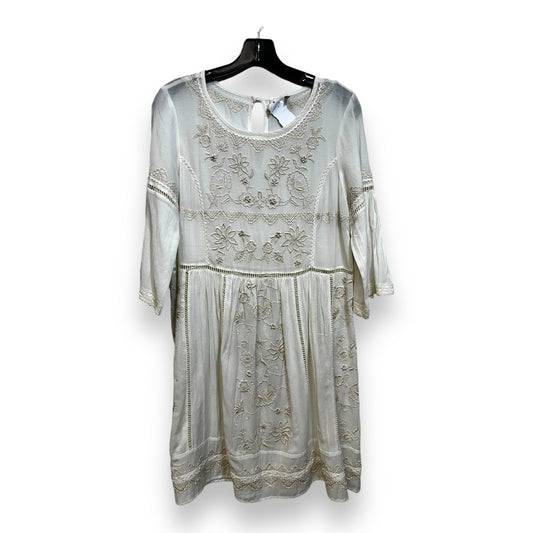 Dress Casual Short By Anthropologie In Ivory, Size: S