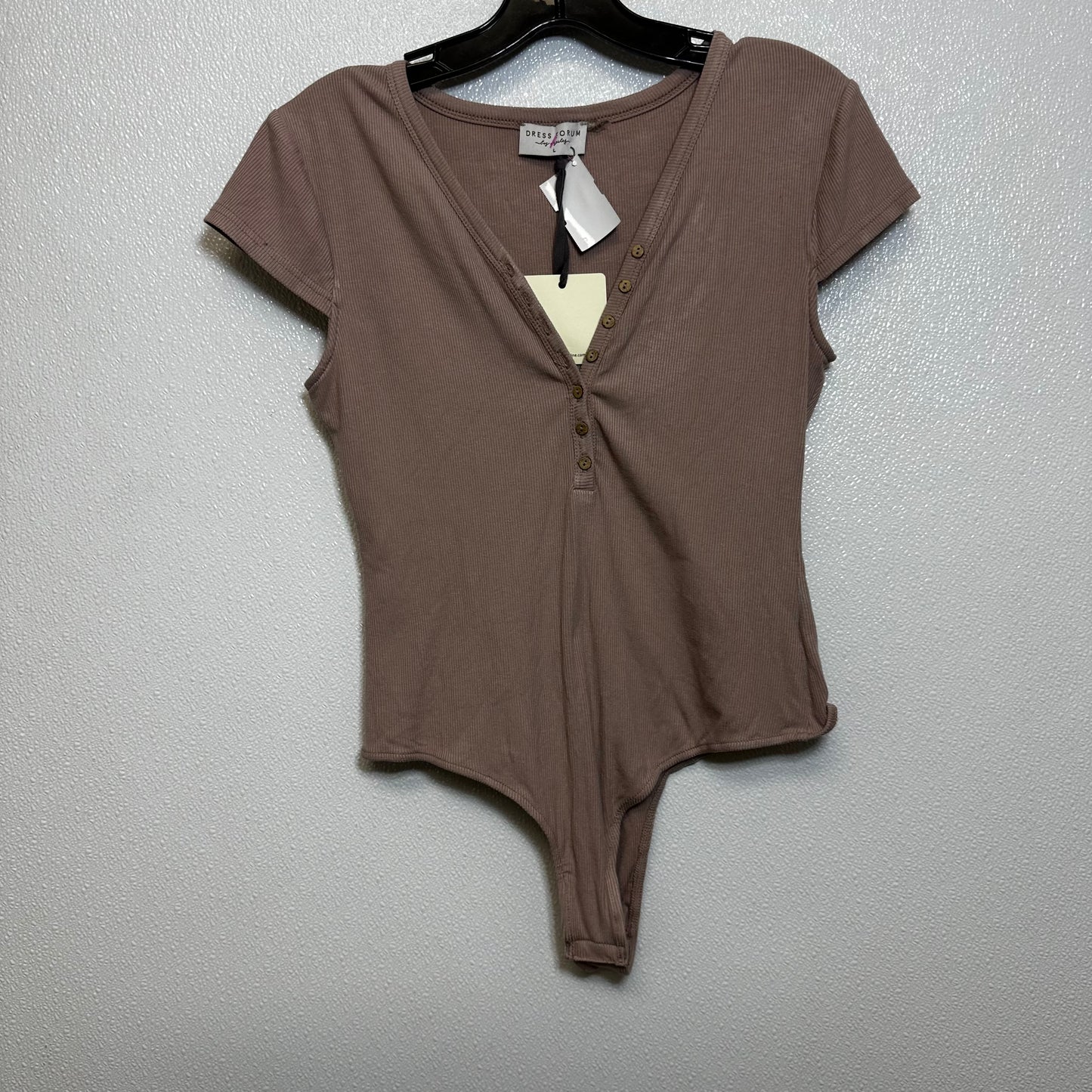 Bodysuit By Clothes Mentor In Taupe, Size: L