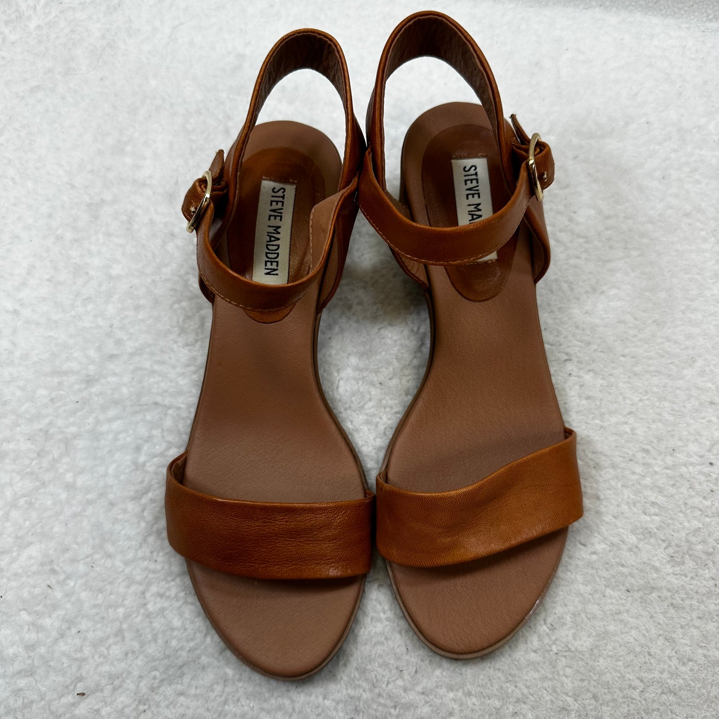 Sandals Heels Block By Steve Madden In Camel, Size: 8.5