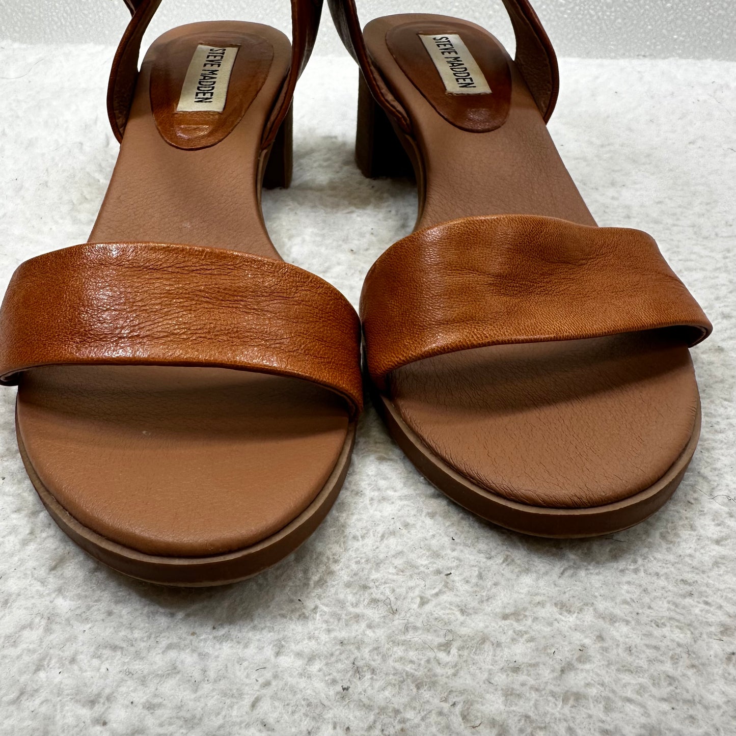 Sandals Heels Block By Steve Madden In Camel, Size: 8.5