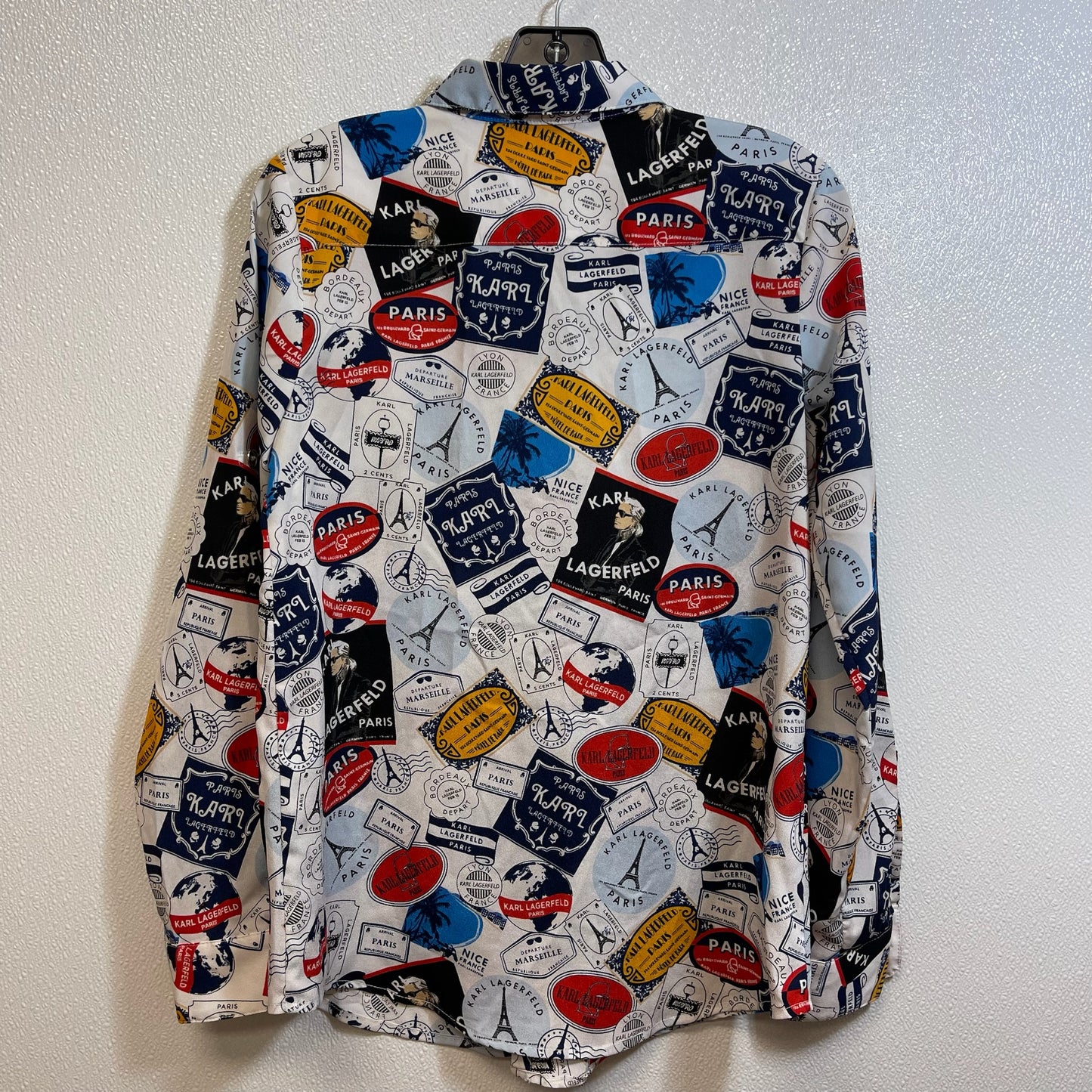 Blouse Long Sleeve By Karl Lagerfeld In Print, Size: Xs