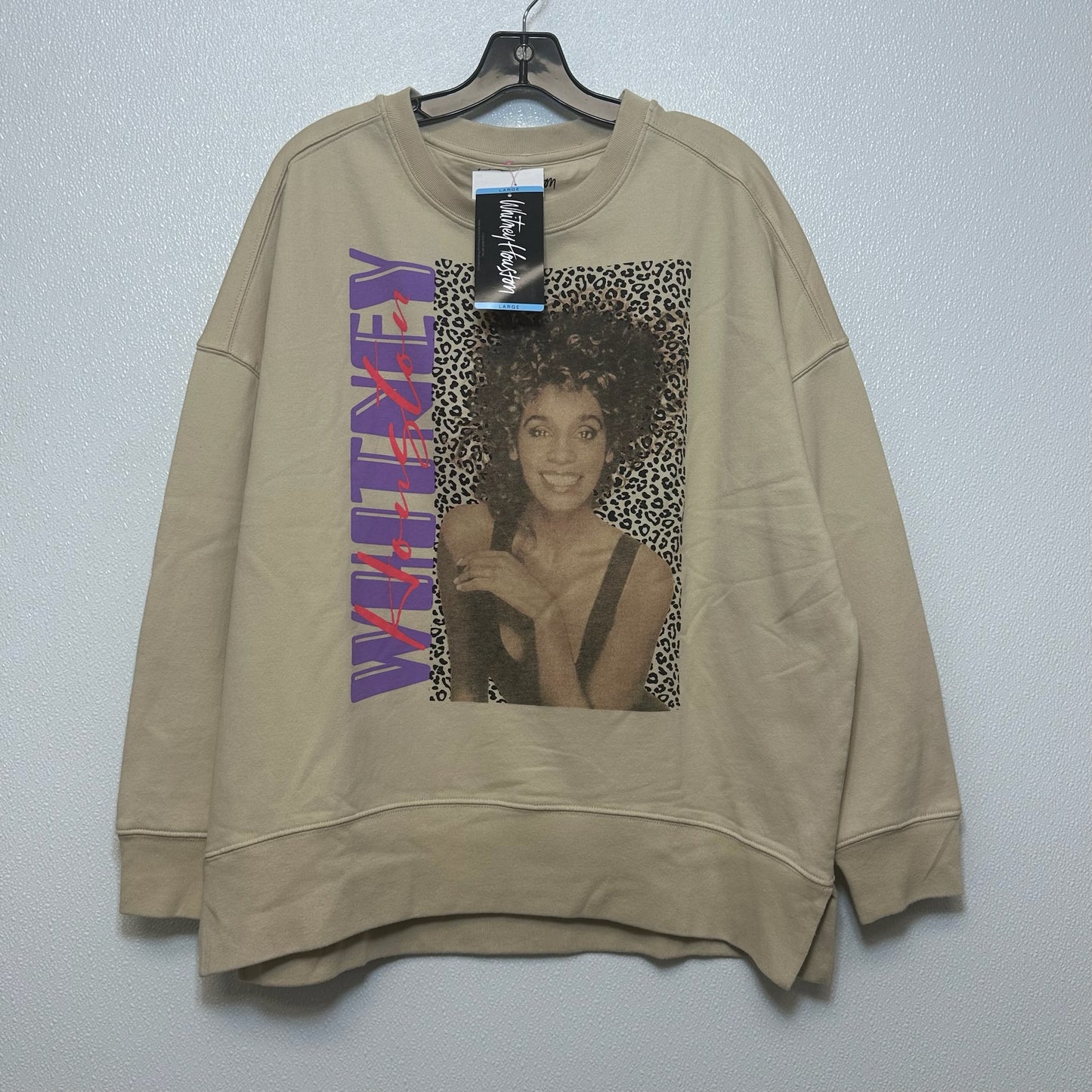 Whitney Houston Sweatshirt Crewneck By Cmf In Tan, Size: L