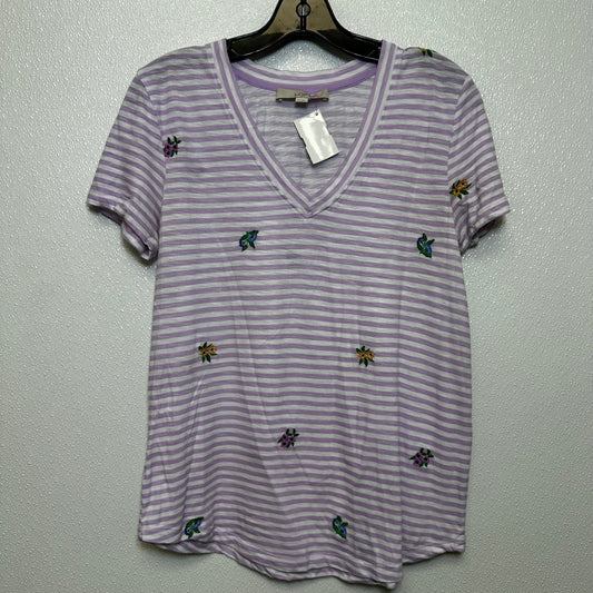 Top Short Sleeve Basic By Loft O In Striped, Size: Xs