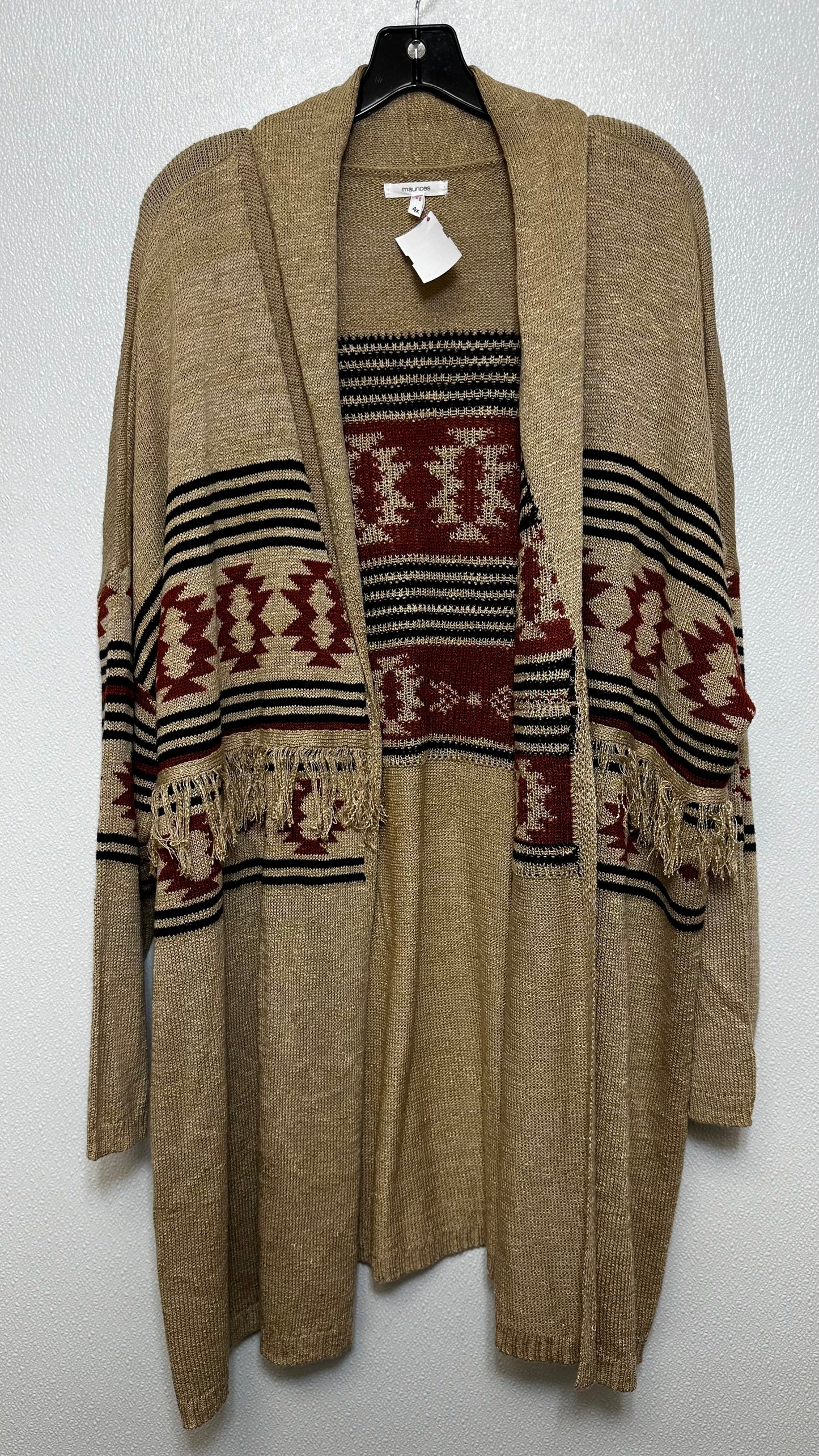 Cardigan By Maurices O In Tan, Size: 4x