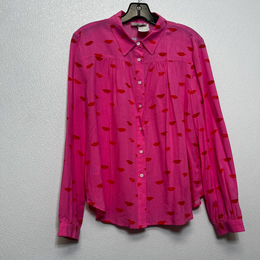 Top Long Sleeve By Loft O In Pink, Size: Petite  Medium