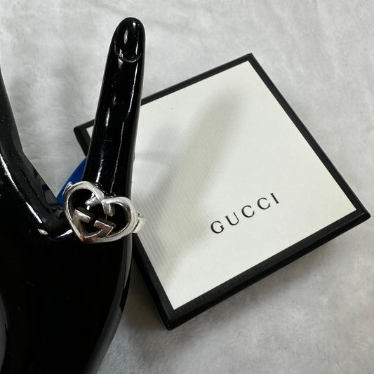 Sterling silver Heart Ring Band By Gucci size 11