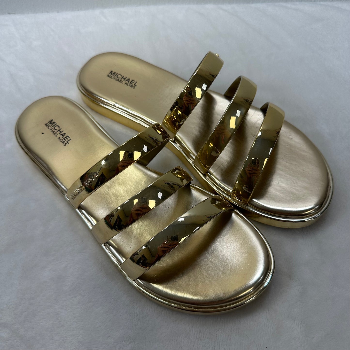 Sandals Flats By Michael By Michael Kors In Gold, Size: 10