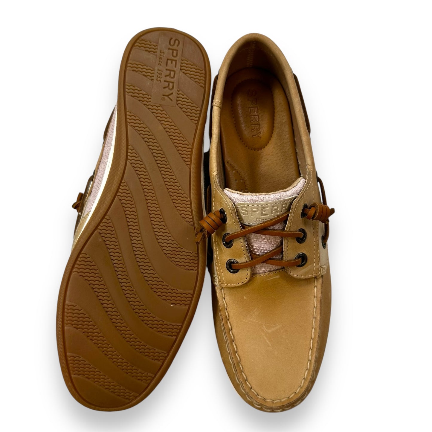 Shoes Flats Loafer Oxford By Sperry In Tan, Size: 8