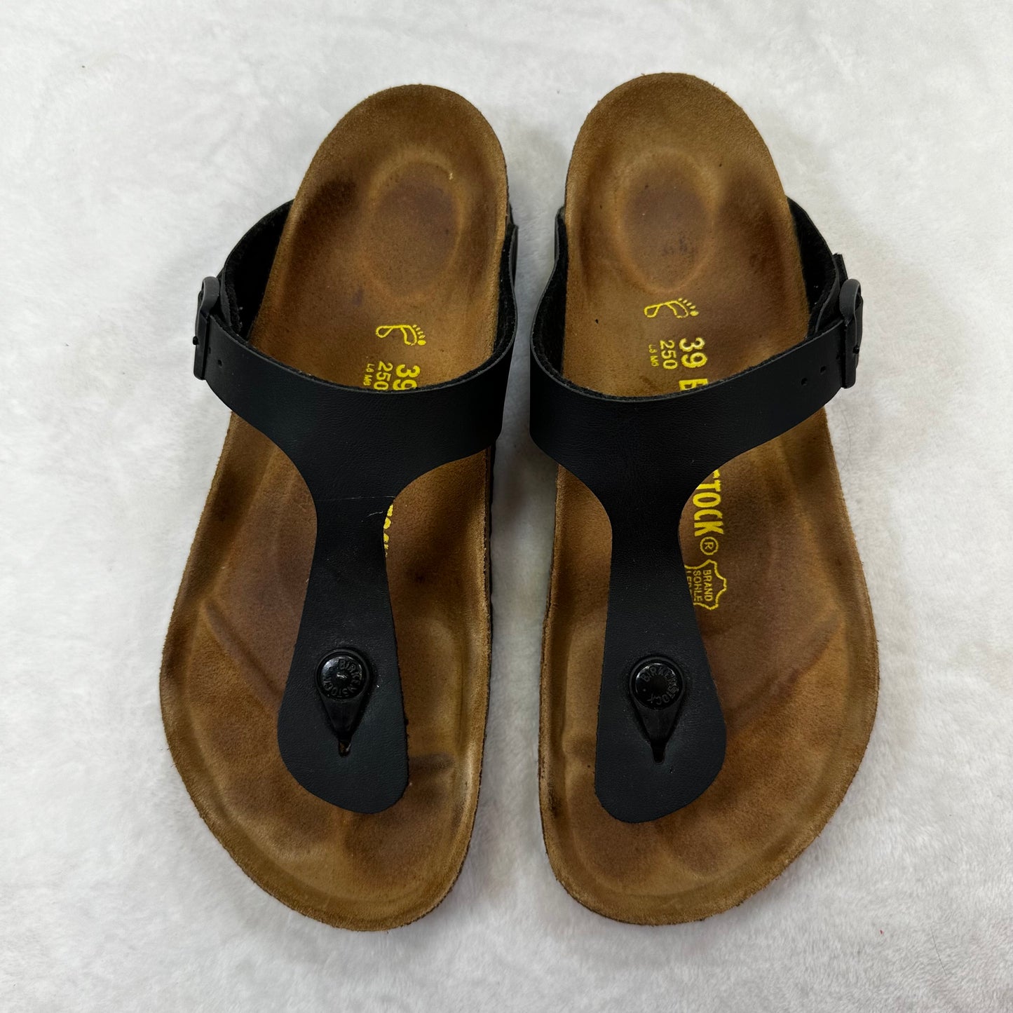 Sandals Flats By Birkenstock In Black size 39/8