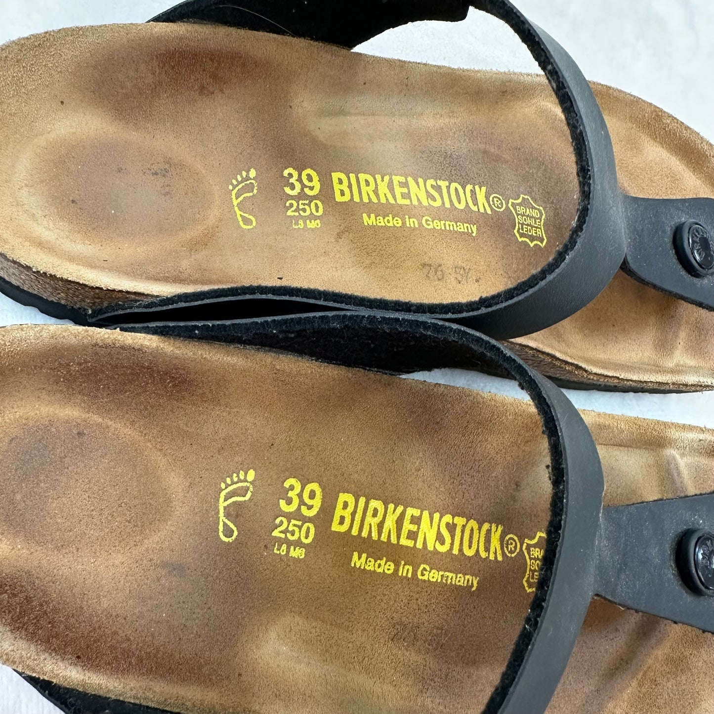 Sandals Flats By Birkenstock In Black size 39/8