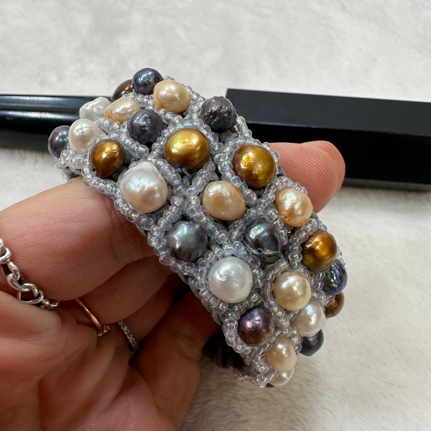 Beaded Bracelet cuff Bangle By Cmf