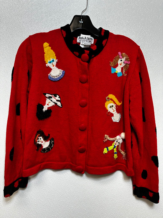 Vintage Cardigan By JACK B. QUICK In Red, Size: S