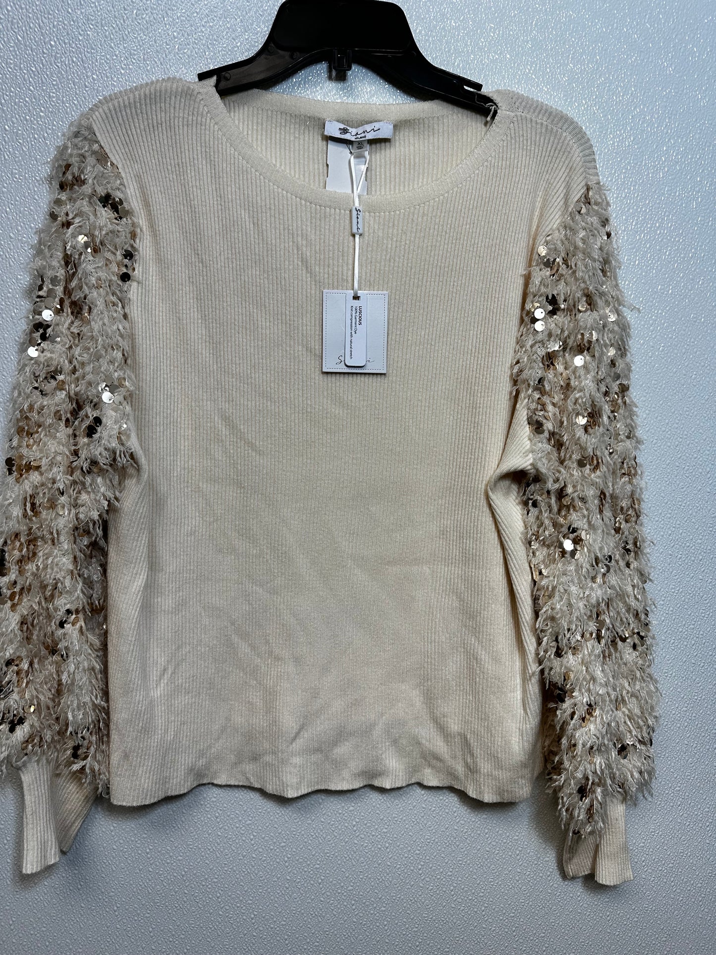 Top Long Sleeve By Clothes Mentor In Ivory, Size: Xl