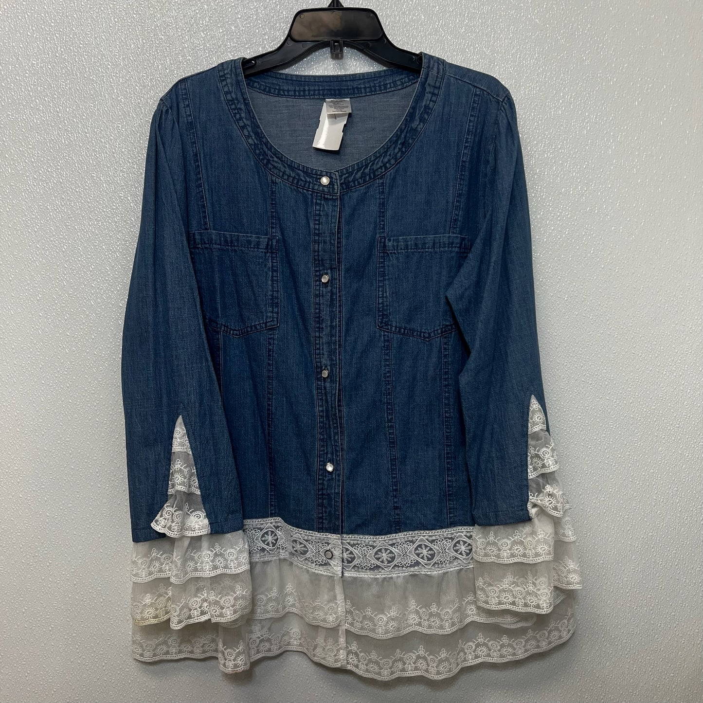 Jacket Denim By Clothes Mentor In Denim, Size: Xl