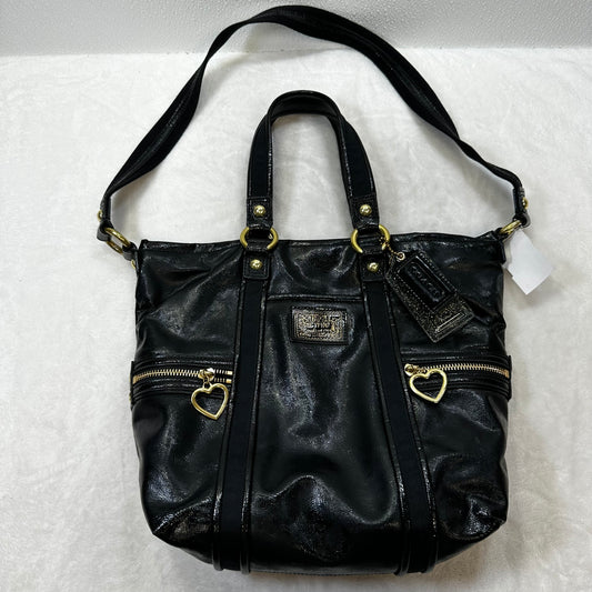 Vintage Daisy Pocket Tote patent leather Designer By Coach Poppy