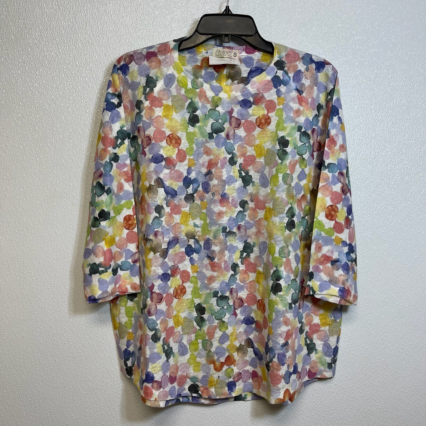 Top 3/4 Sleeve Basic By Clothes Mentor In Multi-colored, Size: S