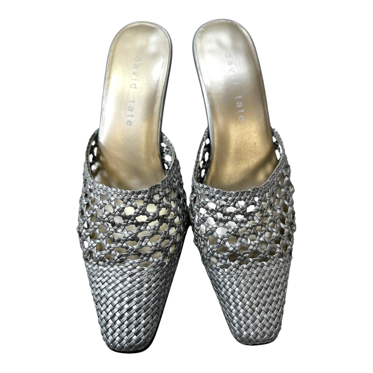 Shoes Heels Kitten By Clothes Mentor In Silver, Size: 8