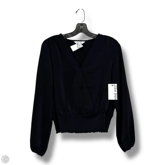 Top Long Sleeve By Nine West Apparel In Black, Size: Sp