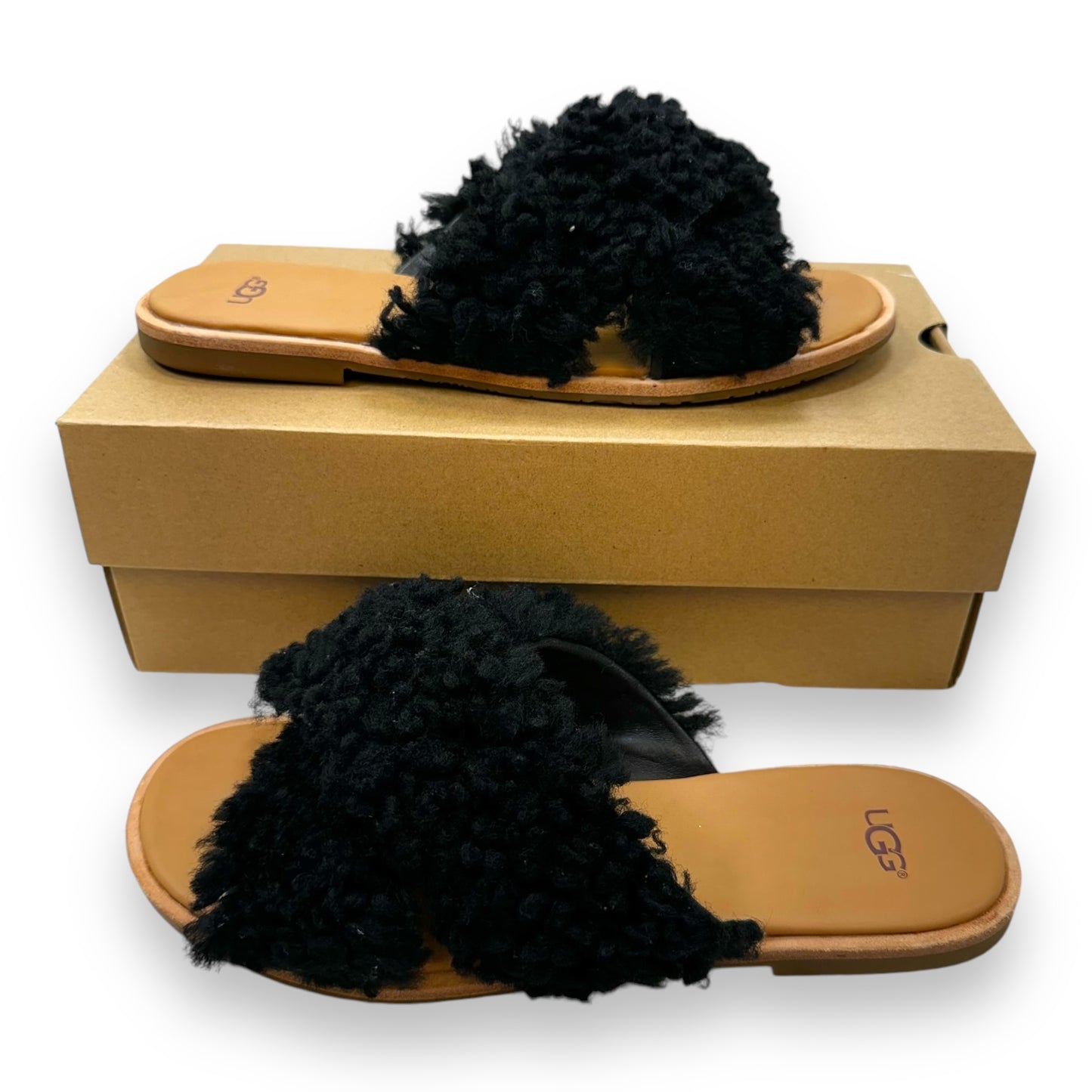 Sandals Flats By Ugg In Black, Size: 9.5