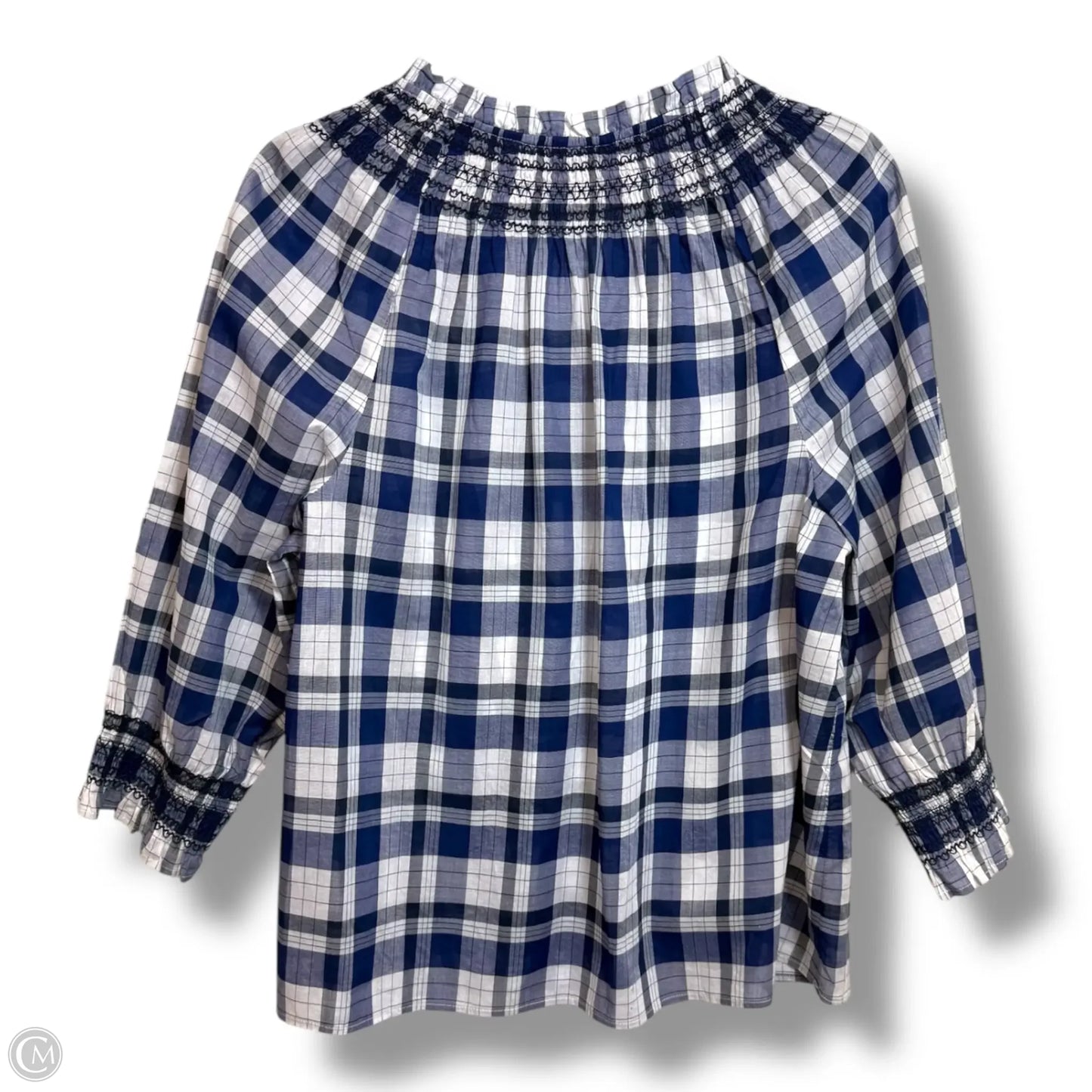Top 3/4 Sleeve By Talbots In Plaid Pattern, Size: Xlp