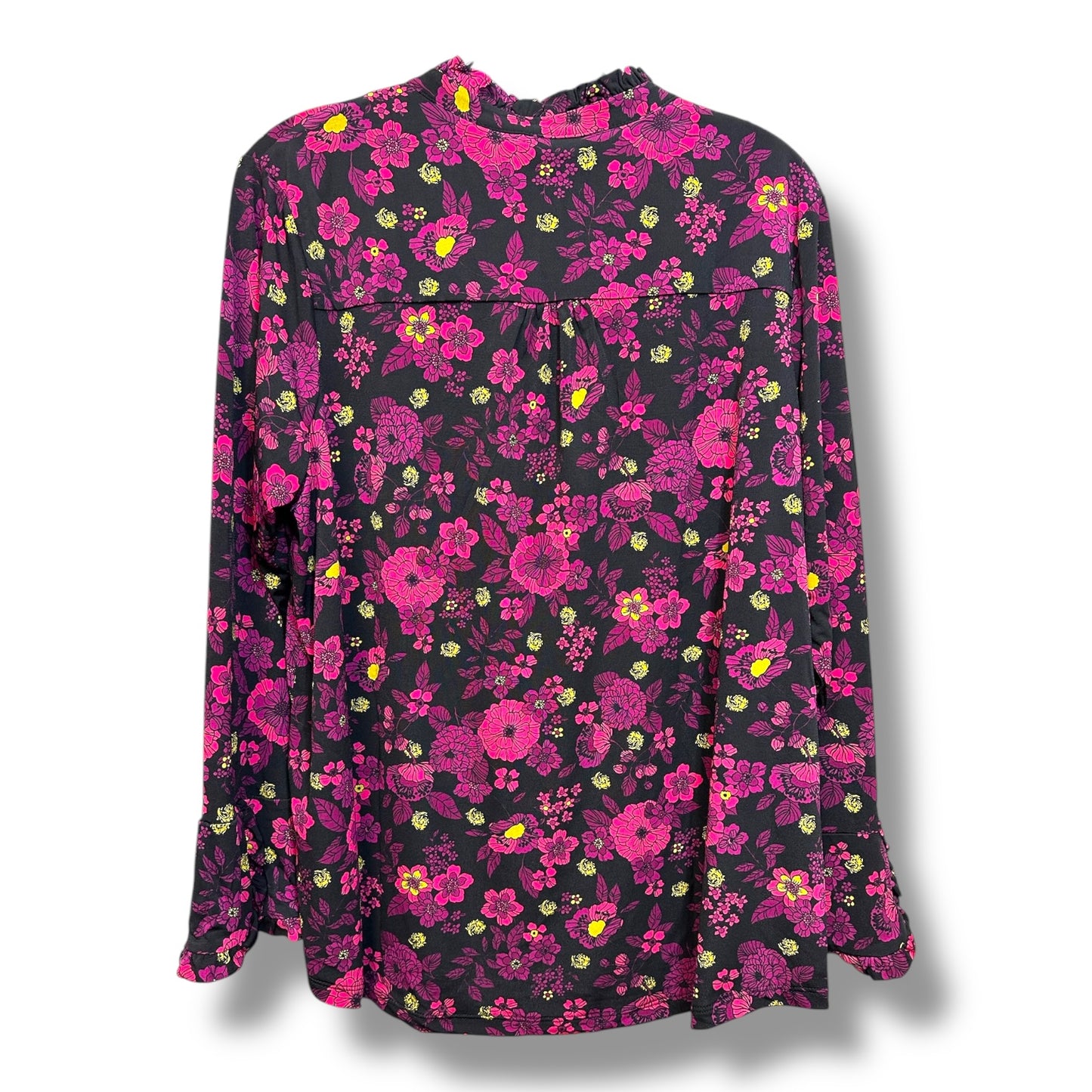 Top Long Sleeve By Susan Graver In Floral Print, Size: 1x