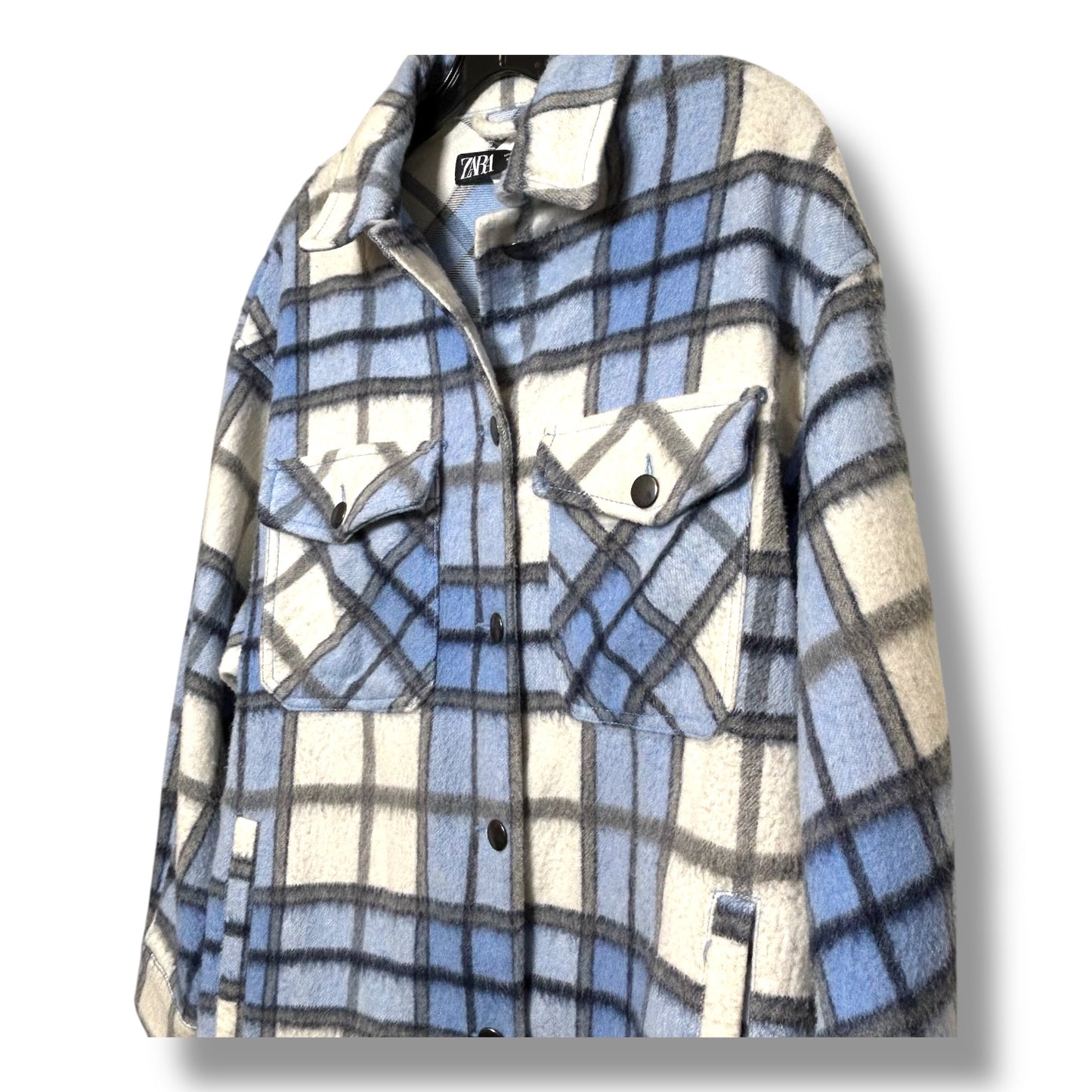 Jacket Shirt By Zara In Plaid Pattern, Size: Xs