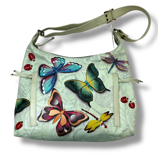 Butterfly Handbag By Anuschka, Size: Medium