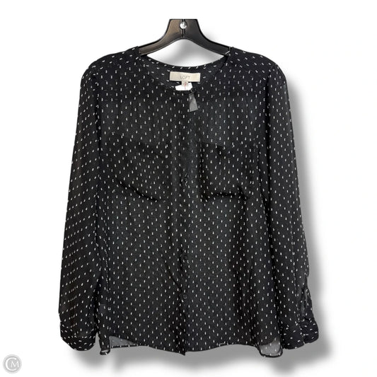 Top Long Sleeve By Loft In Black, Size: M