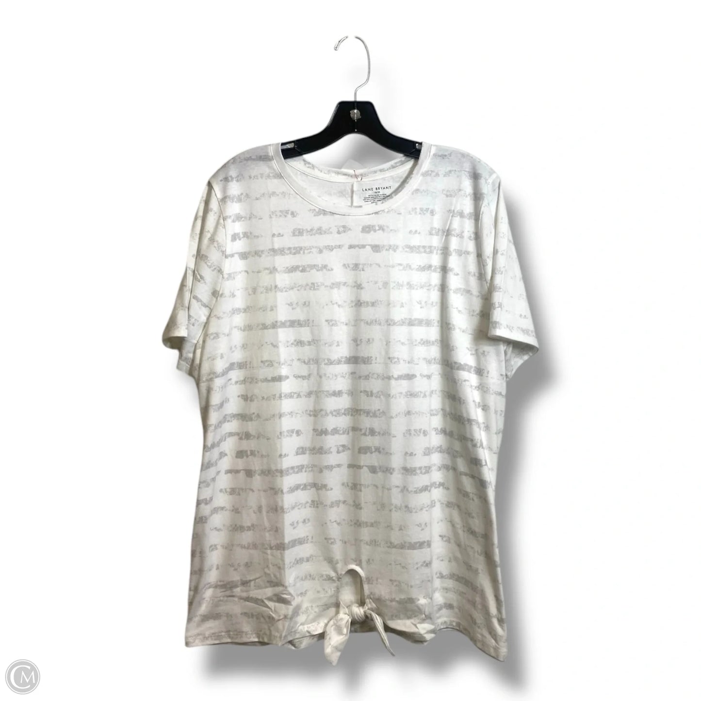 Top Short Sleeve Basic By Lane Bryant In Grey, Size: 2x