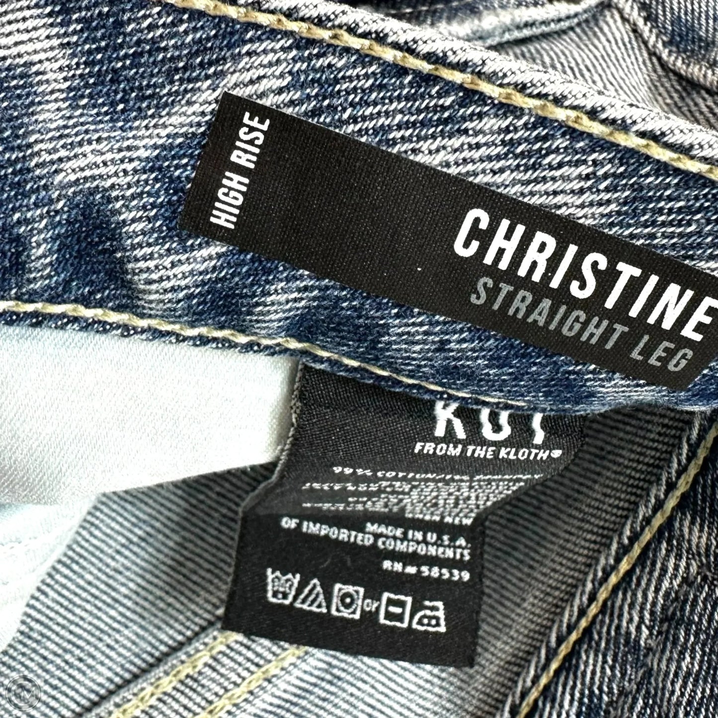 Jeans Straight By Kut In Blue Denim, Size: 18