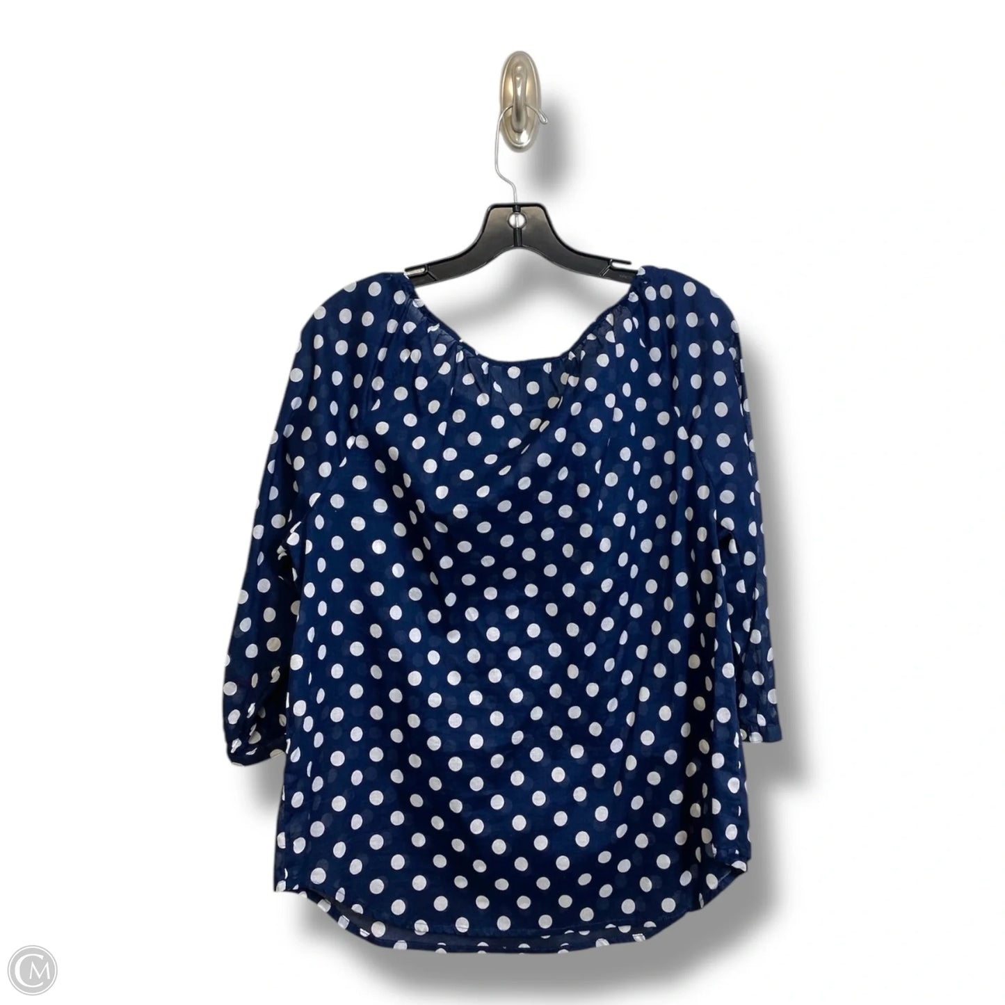 Top 3/4 Sleeve By Lauren By Ralph Lauren In Polkadot Pattern, Size: M