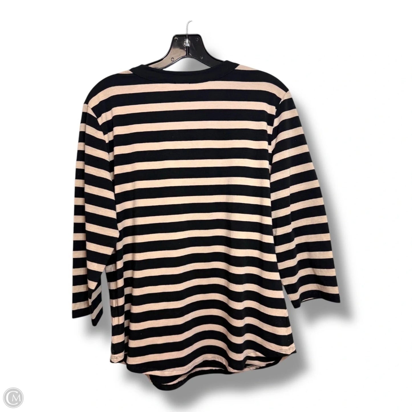 Top 3/4 Sleeve By Anne Klein In Striped Pattern, Size: L