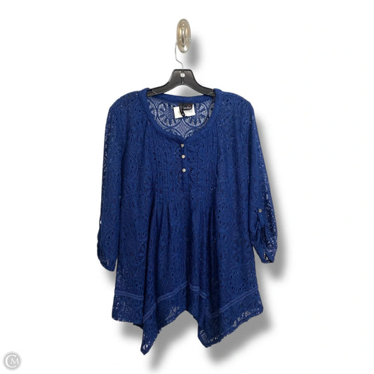 Top 2pc 3/4 Sleeve By New Directions In Navy, Size: S