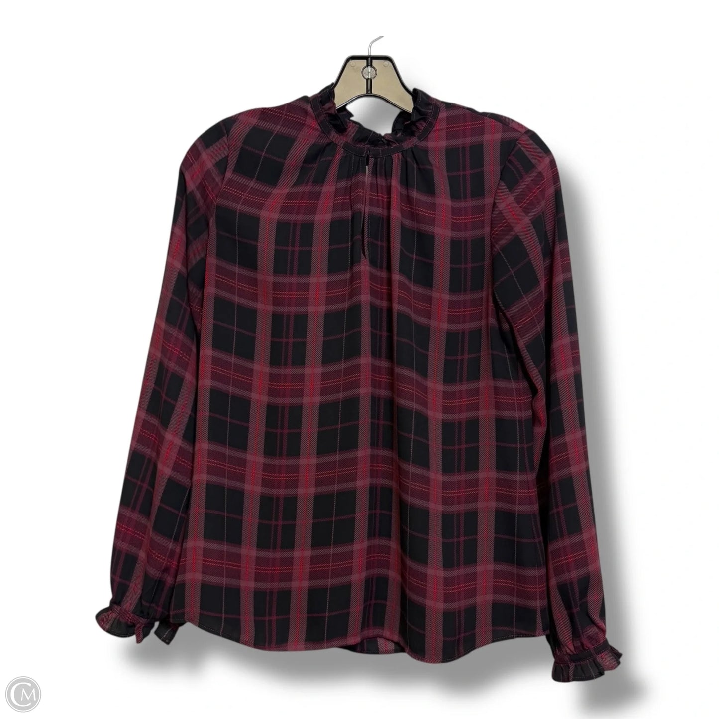 Top Long Sleeve By Ann Taylor In Plaid Pattern, Size: Xs