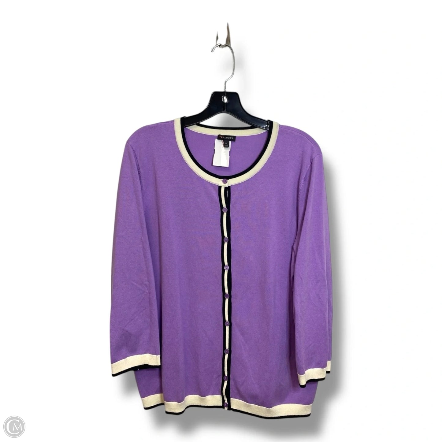 Cardigan By Talbots In Purple, Size: Xl