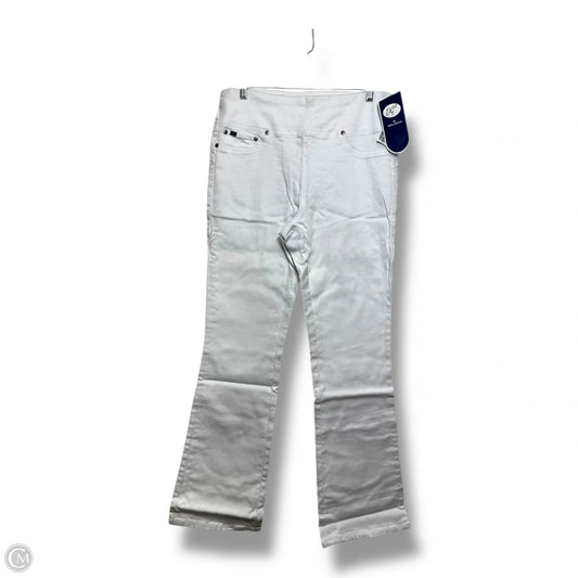 Jeans Flared By Diane Gilman In White Denim, Size: M