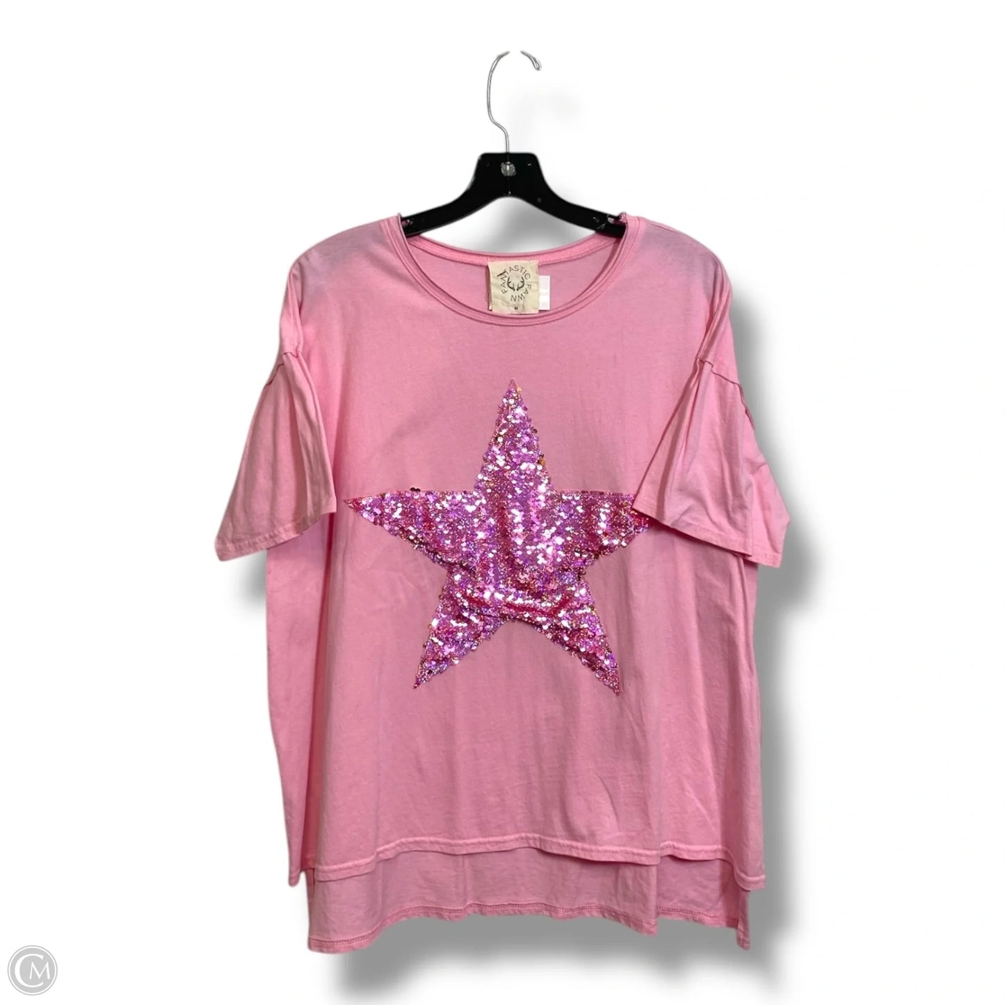 Top Short Sleeve By Fantastic Fawn In Pink, Size: M