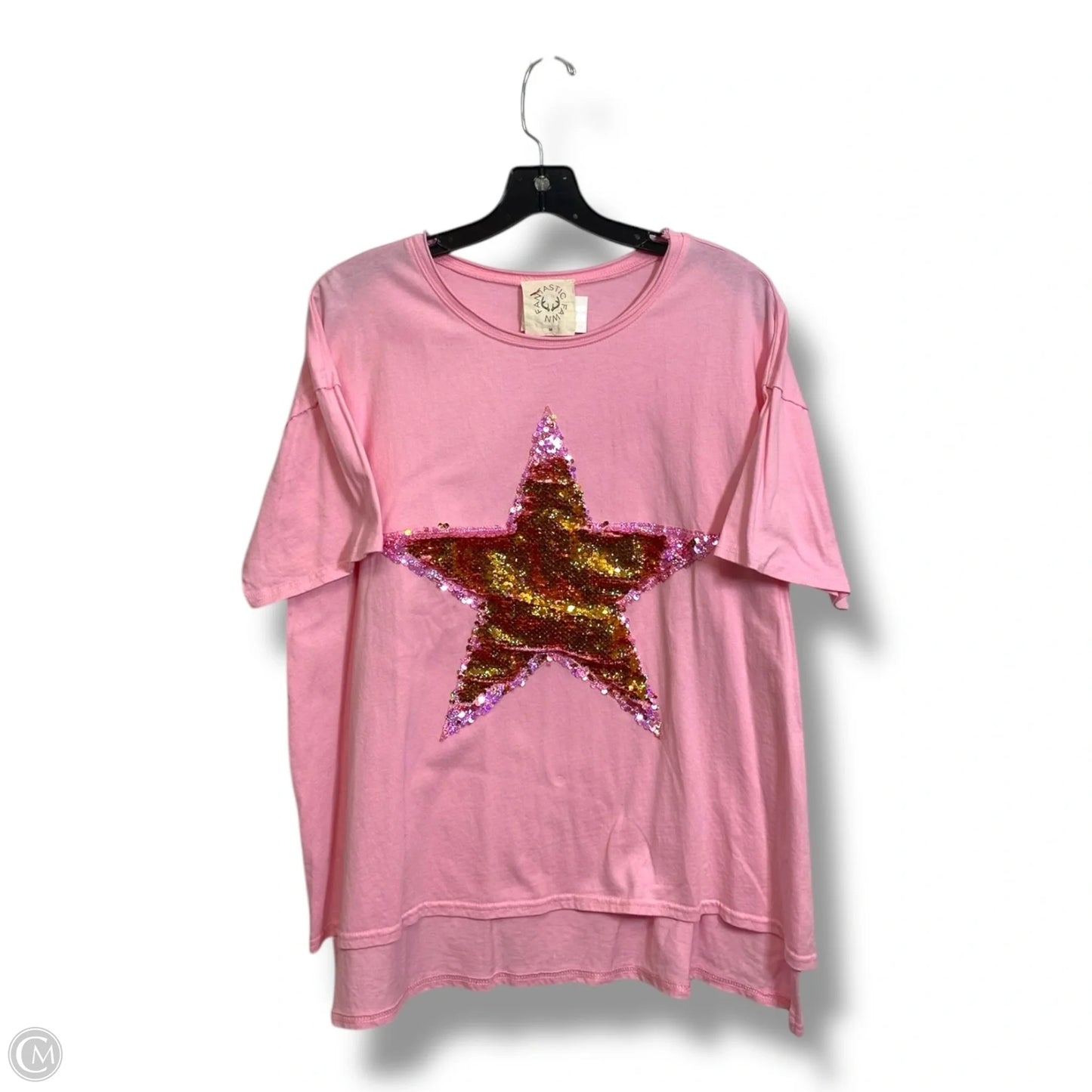 Top Short Sleeve By Fantastic Fawn In Pink, Size: M