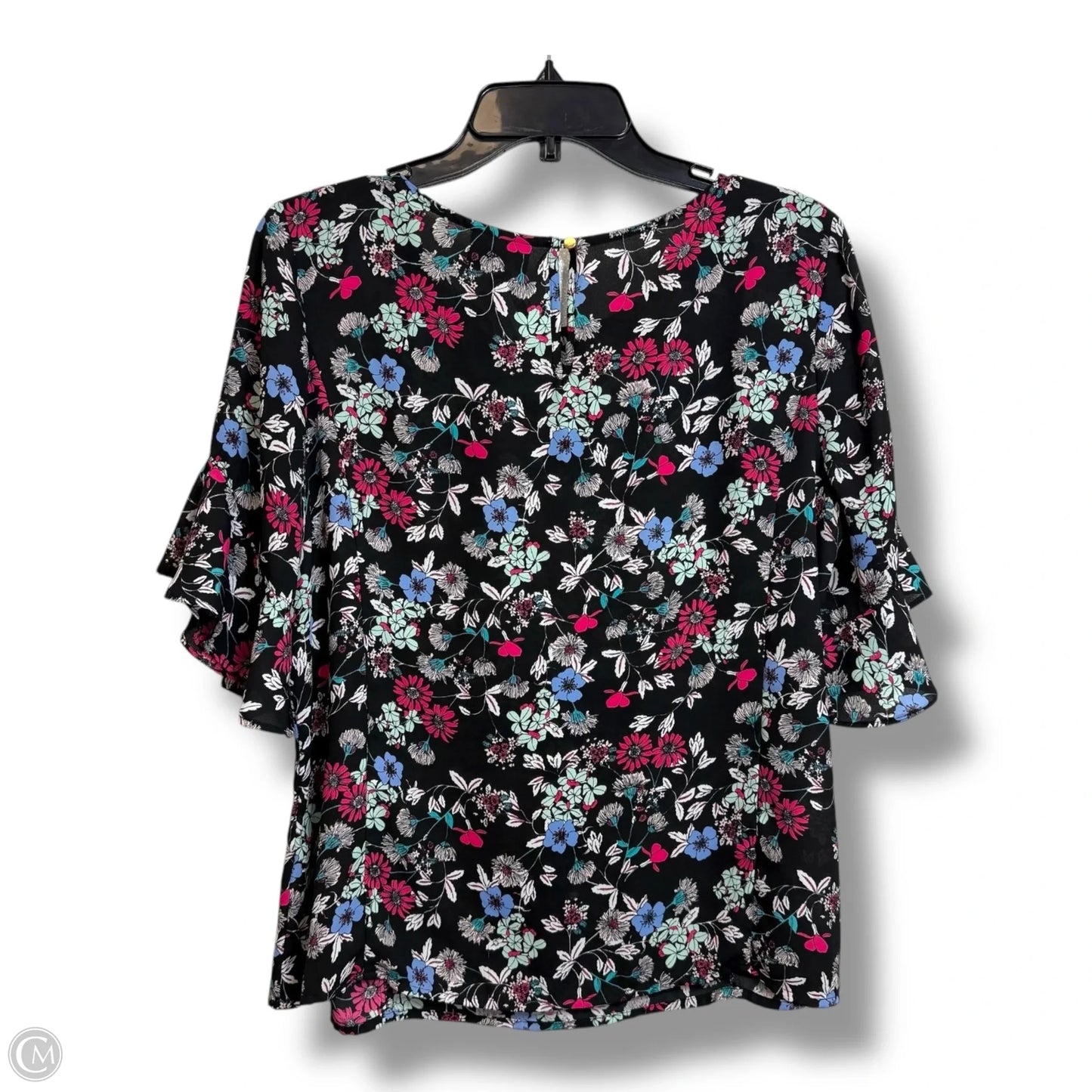 Top Short Sleeve By Liz Claiborne In Black, Size: L