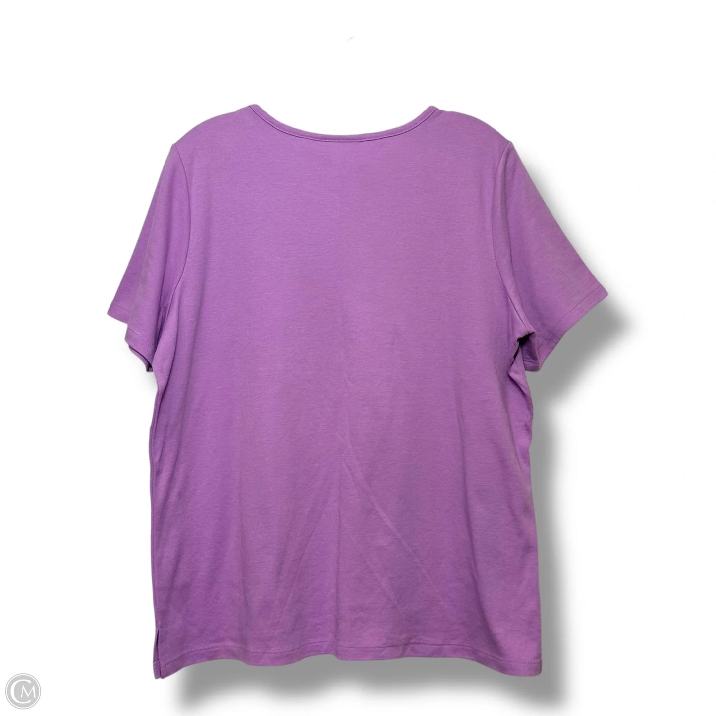 Top Short Sleeve By Quaker Factory In Purple, Size: L