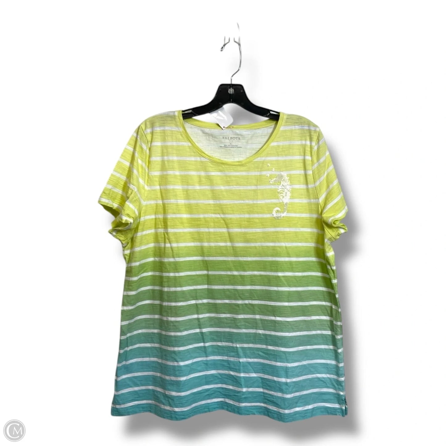 Top Short Sleeve Basic By Talbots In Striped Pattern, Size: Xl